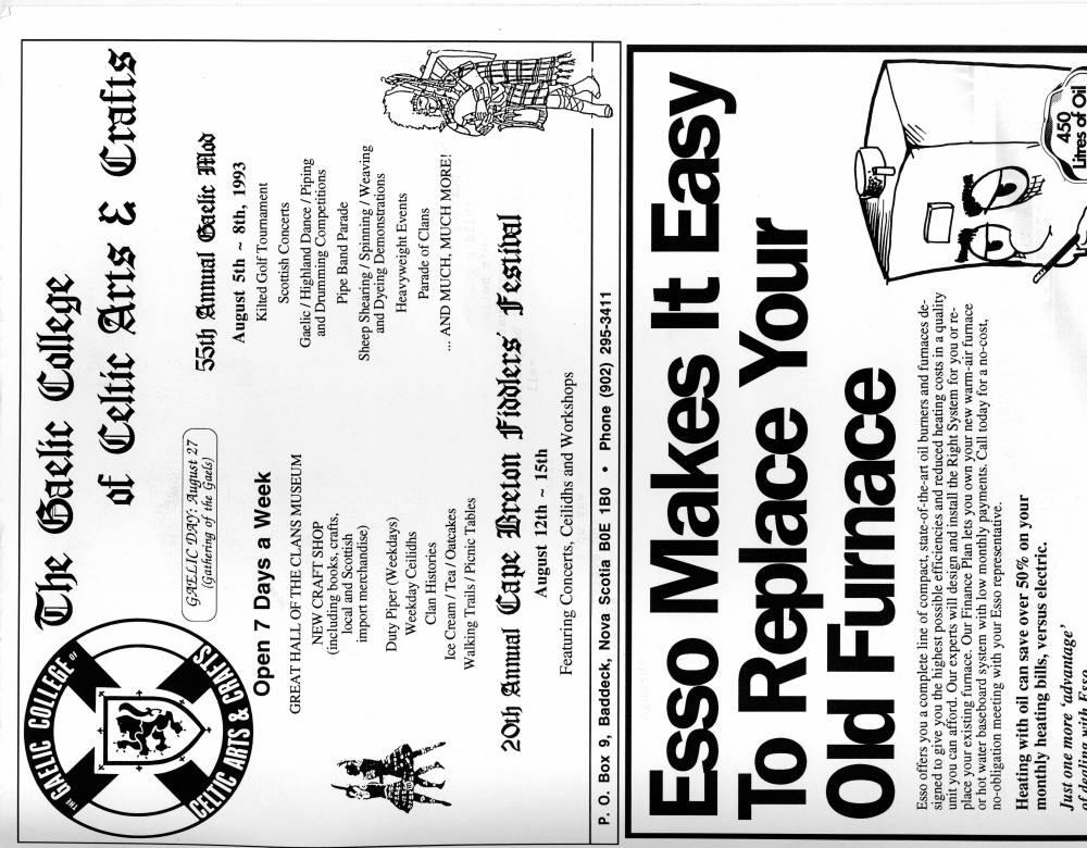 Inside Back Cover - Advert: St. Ann's Gaelic College